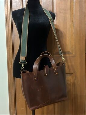 GENERAL KNOT and Co LEATHER ALL DAY MINI TOTE Dark Brown